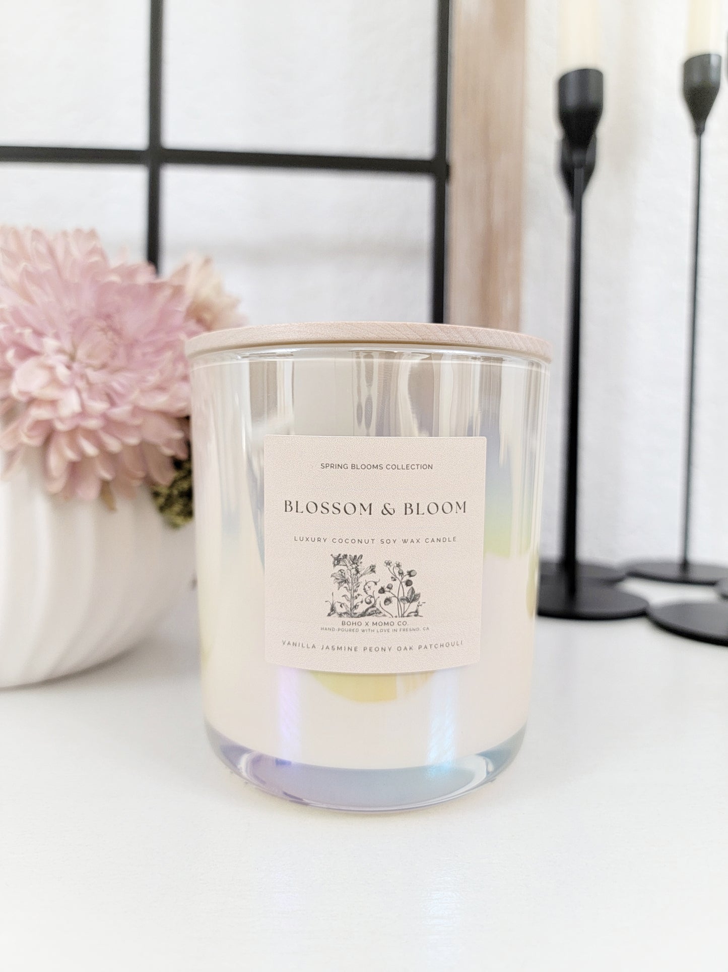 Luxury Coconut Soy Wax Candle - Blossom & Bloom