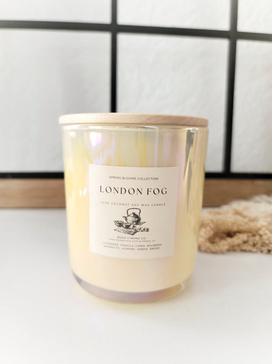 Luxury Coconut Soy Wax Candle - London Fog