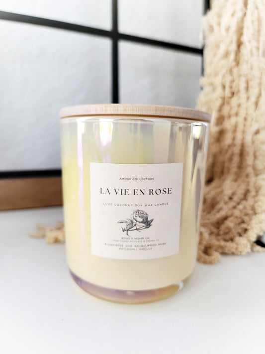 Luxury Coconut Soy Candle - La Vie En Rose