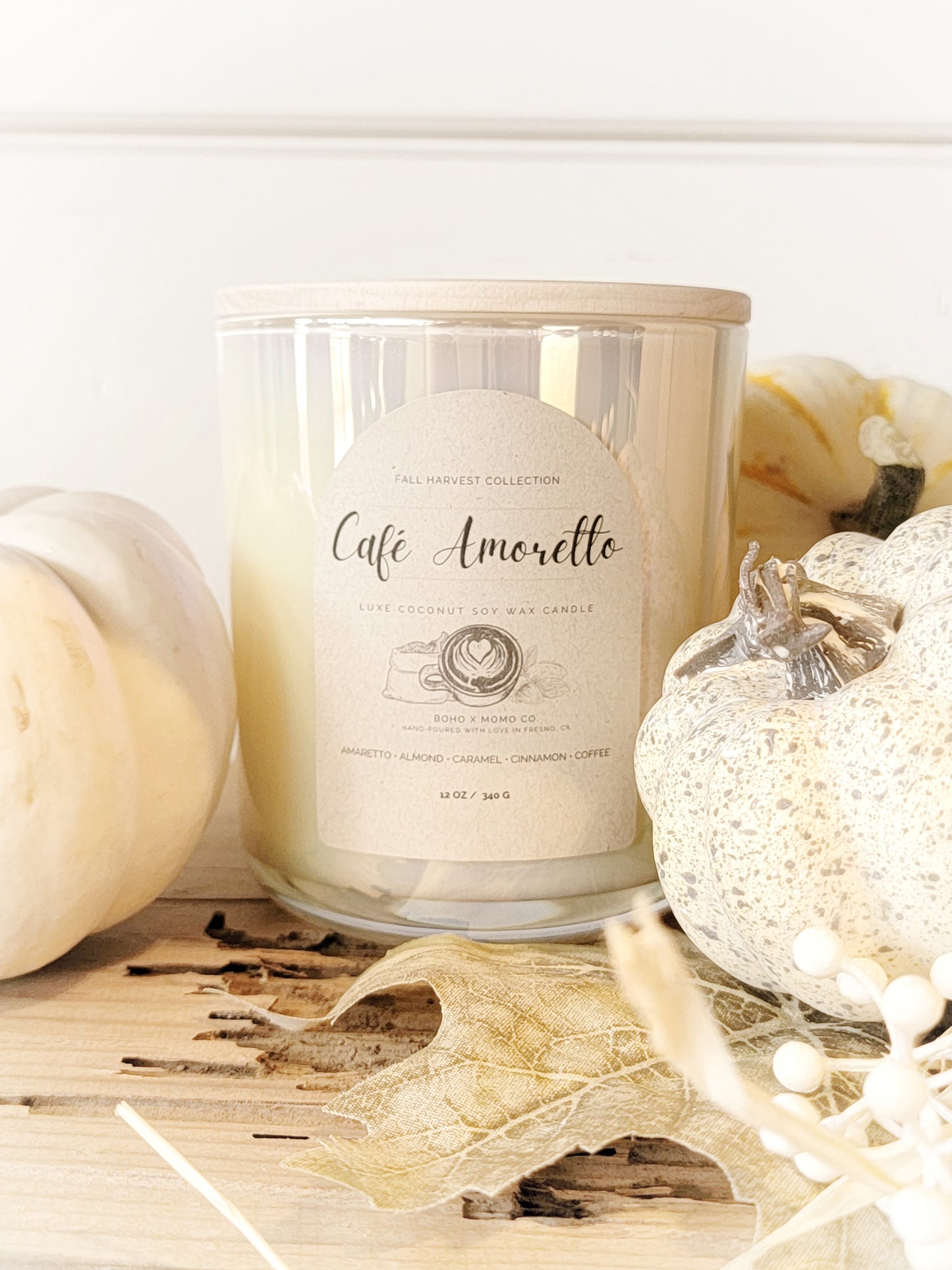 Luxury Coconut Soy Wax Candle - Cafe Amoretto