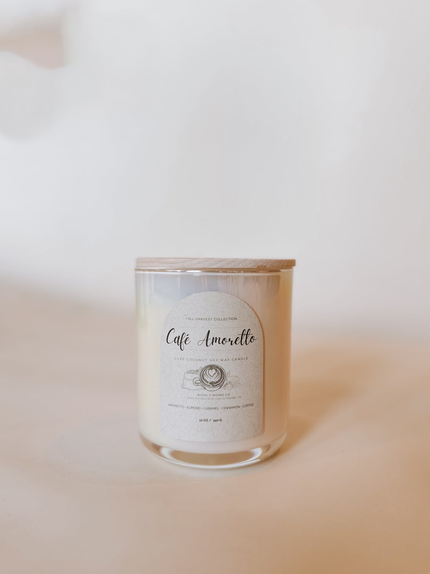 Luxury Coconut Soy Wax Candle - Cafe Amoretto